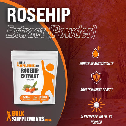 BulkSupplements Rosehip Extract Powder - 500mg per Serving, 5kg Bulk