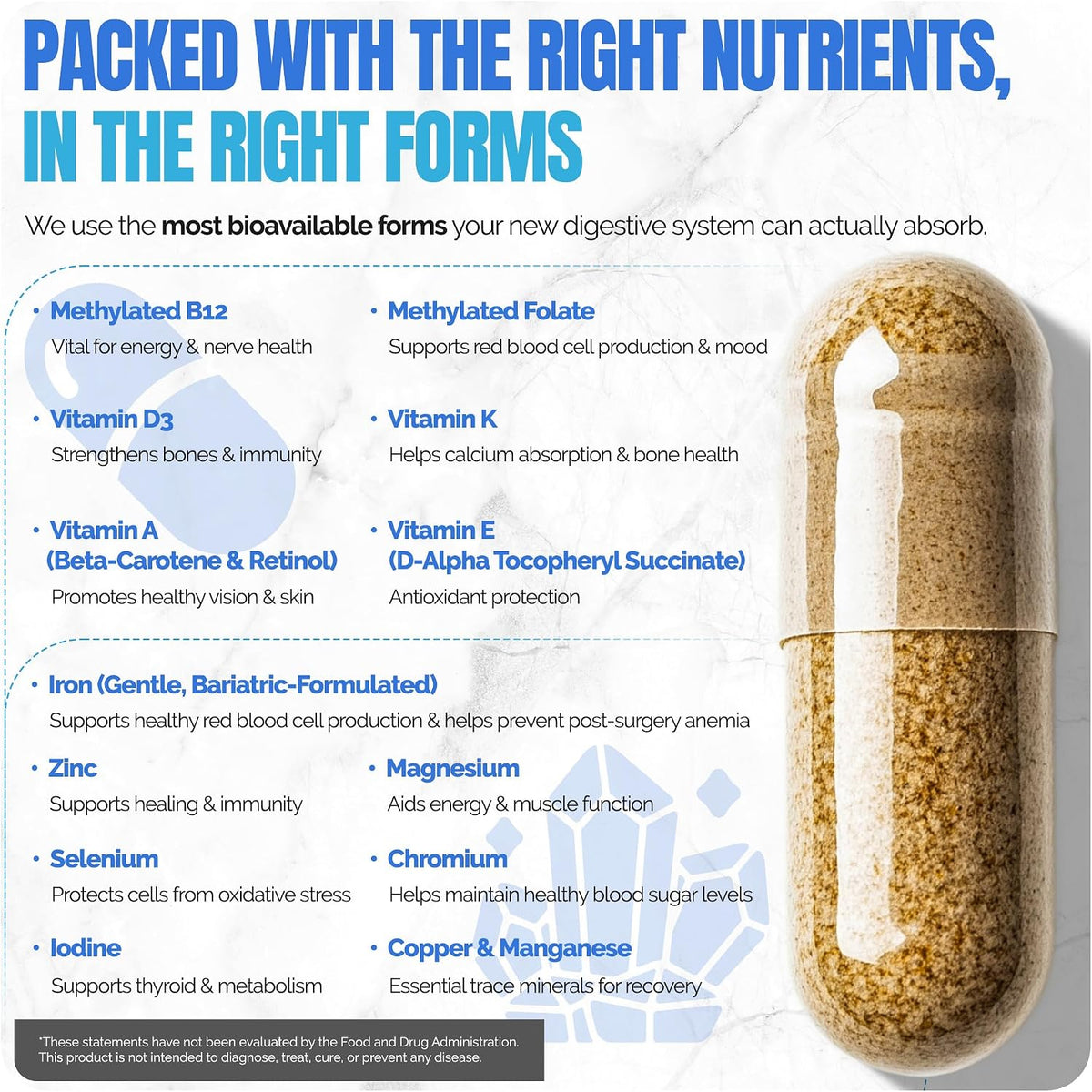 Glossy Leaf Methylated Bariatric – Zinc and Magnesium: Zinc aids immune function and wound healing; magnesium – Image 4