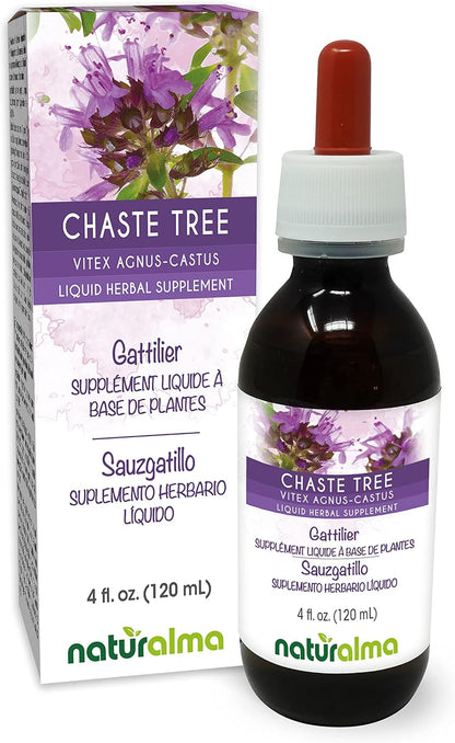 Naturalma Chaste Tree (Vitex Agnus-castus) Fruit Alcohol-Free Tincture - 118 ml Liquid Extract Drops