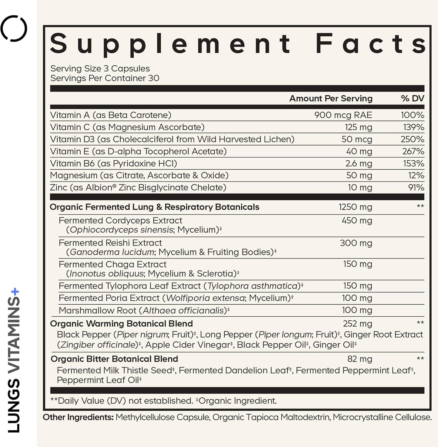 Codeage Lung Vitamins – Cordyceps, Reishi, Chaga, Zinc & Herbal Blend (90 Capsules) - görsel 2
