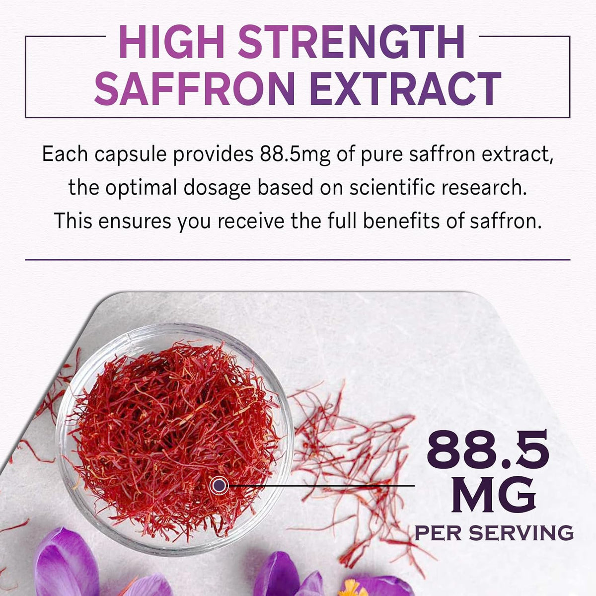 Liposomal Saffron Supplements 88.5 mg, Maximum Absorption, 100% Pure Saffron Extract Capsules for Mood, Energy, Vision & – Image 5