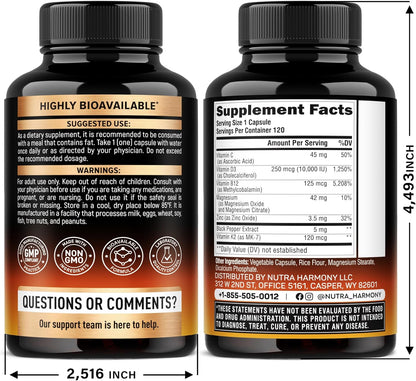 Vitamin D3 10000 IU & K2 (MK-7) with Magnesium, Zinc, Vitamin C & B12 – 120 Capsules – Image 2