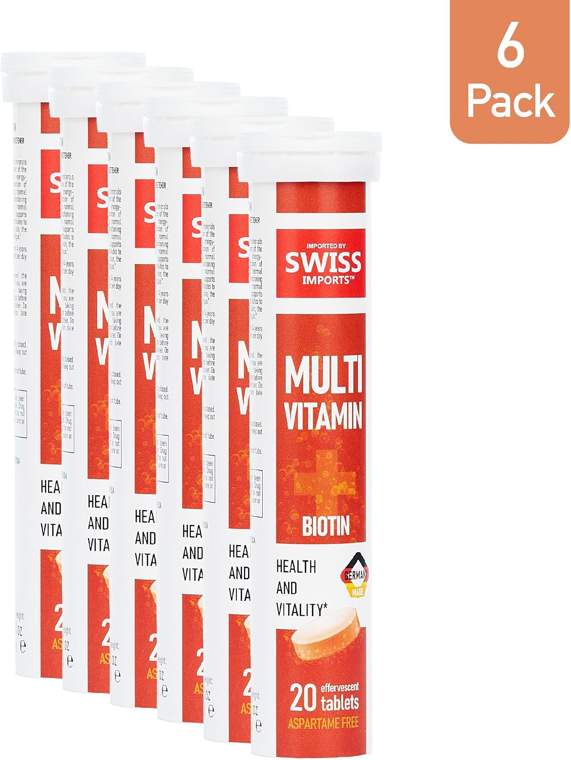 Effervescent Multivitamins + Biotin for Wellbeing and Vitality Dietary Supplement with Vitamins C, E, B1, B2 B6, B12, A, and – Image 2