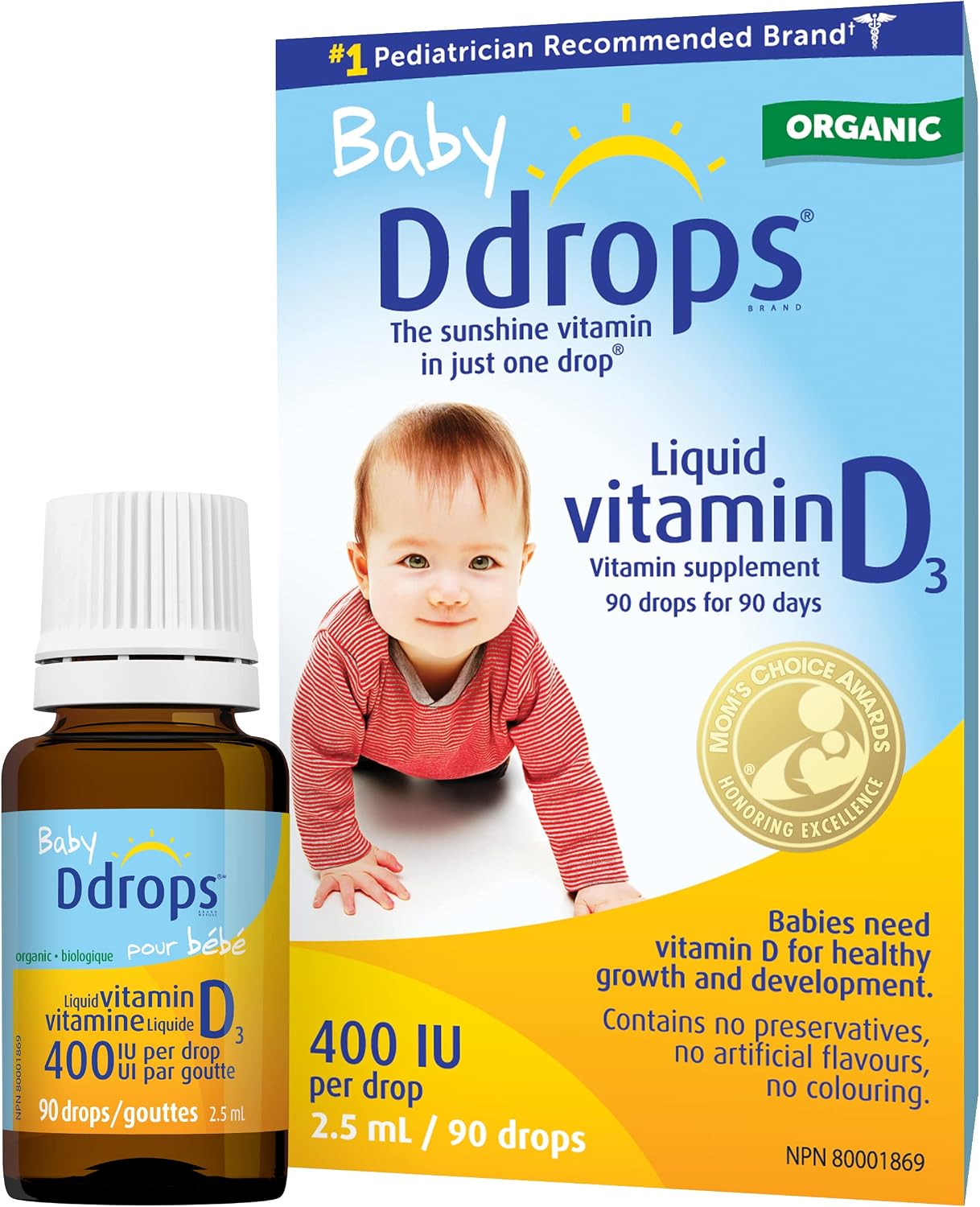 Baby Ddrops D Drops - Liquid Vitamin D for Bub (400 IU, 90 Drops) - görsel 1