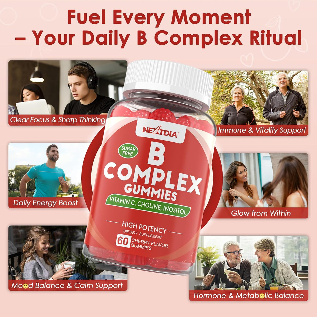 Methylated Vitamin B Complex Gummies - B12 & – Contributes to normal nervous system function – Image 7