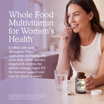 Garden of Life Organics Women's Multivitamin - Once Daily Wholefood Multi with Iron and Biotin, 60 Tablets