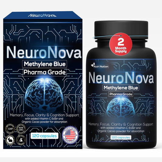 Nutri Nation Methylene Blue Pharmaceutical – Support for mental focus: May help improve attention and reduce brain – Image 1