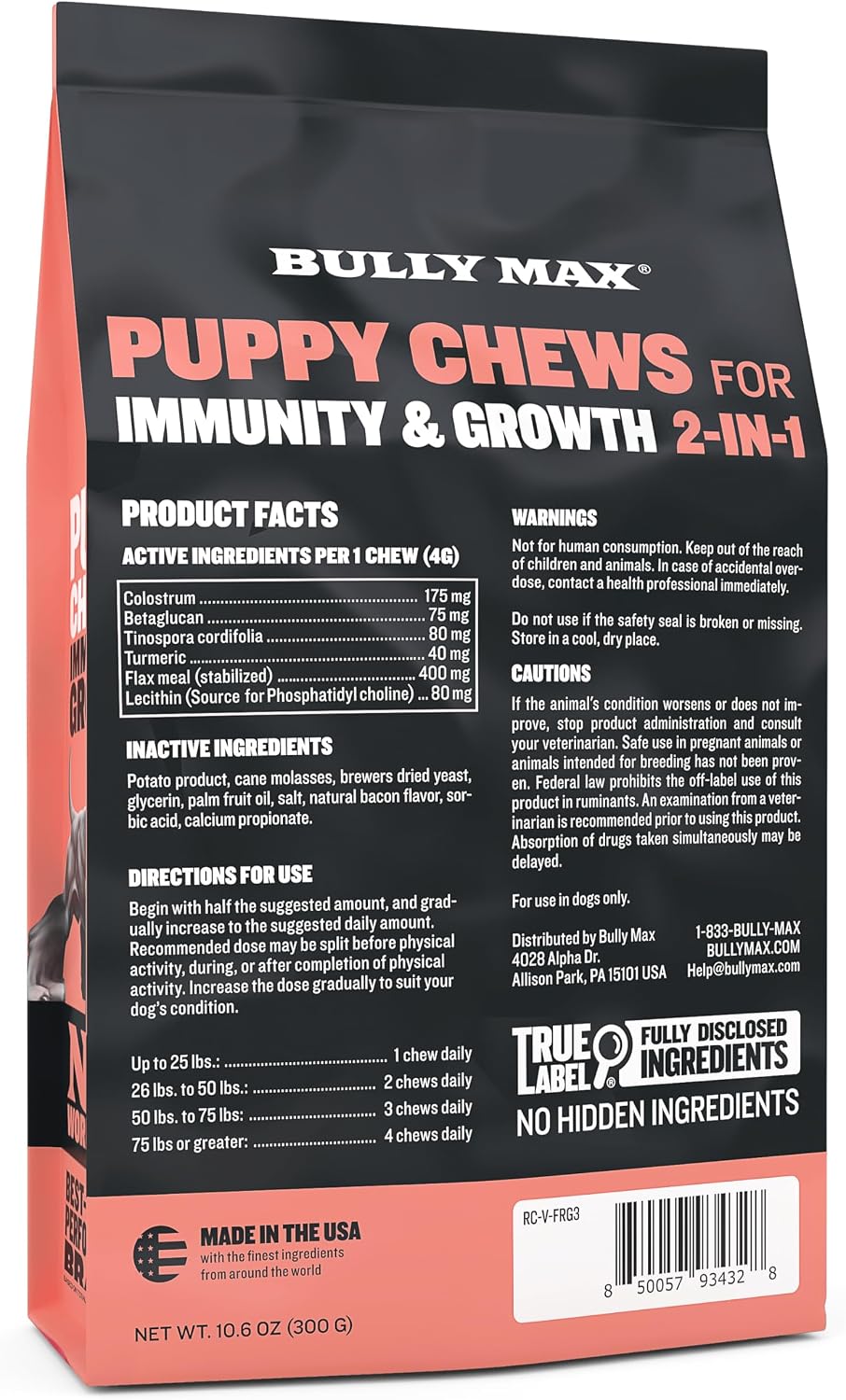 Bully Max 2-in-1 Puppy Vitamins – 75 Soft Chews for Immunity & Growth - görsel 2