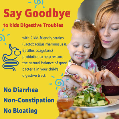 Kids Multivitamin Gummies with Iron – Sugar-free – Daily Vitamins + Probiotics & Algae Omega 3