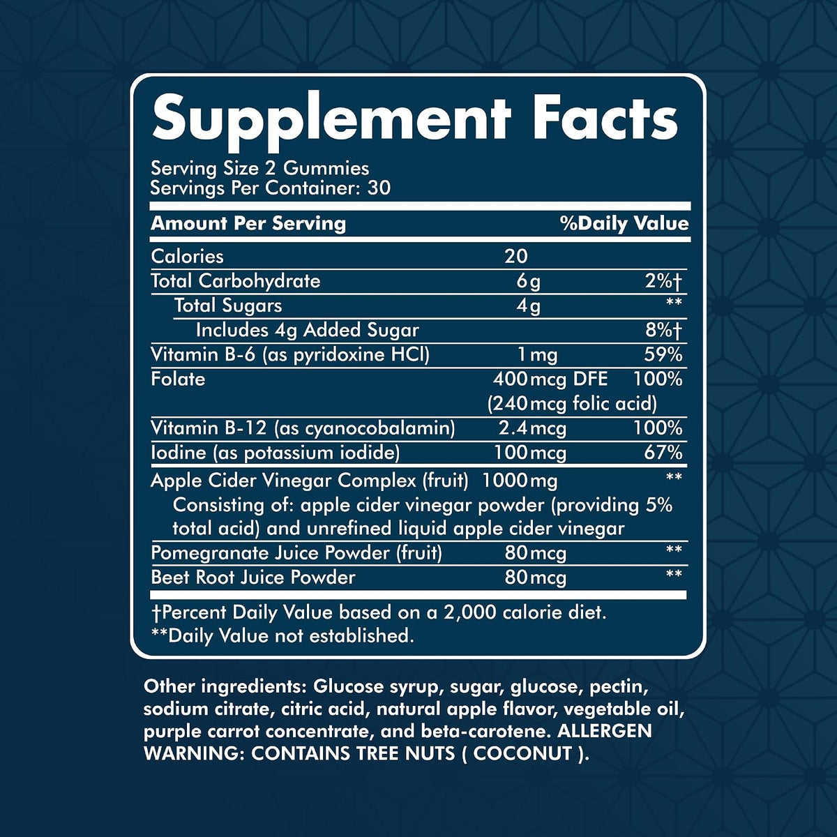 Apple Cider Vinegar Gummies - Support for – Vitamin B-6: Involved in over 100 enzymatic reactions, including – Image 6