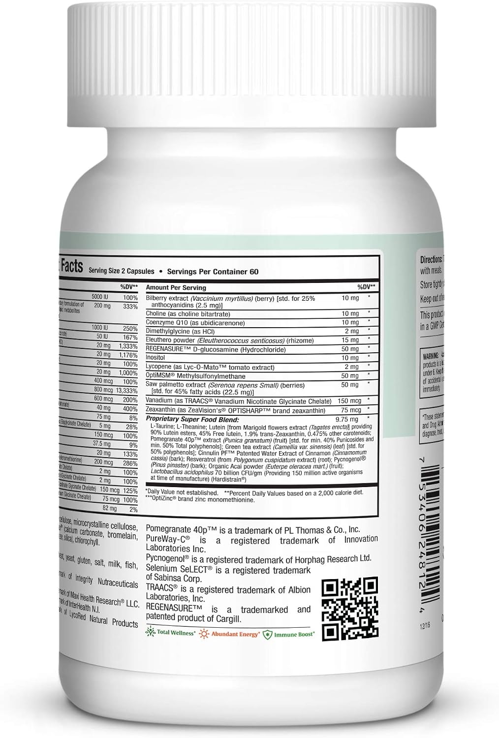 Maxi Health Multivitamin 50 Plus - Daily Multivitamin for Women Over 50 with Vitamin B12, D, Zinc, Magnesium & More - Energy, Immune & Heart Support - Non-GM (120 Tablets) - görsel 3