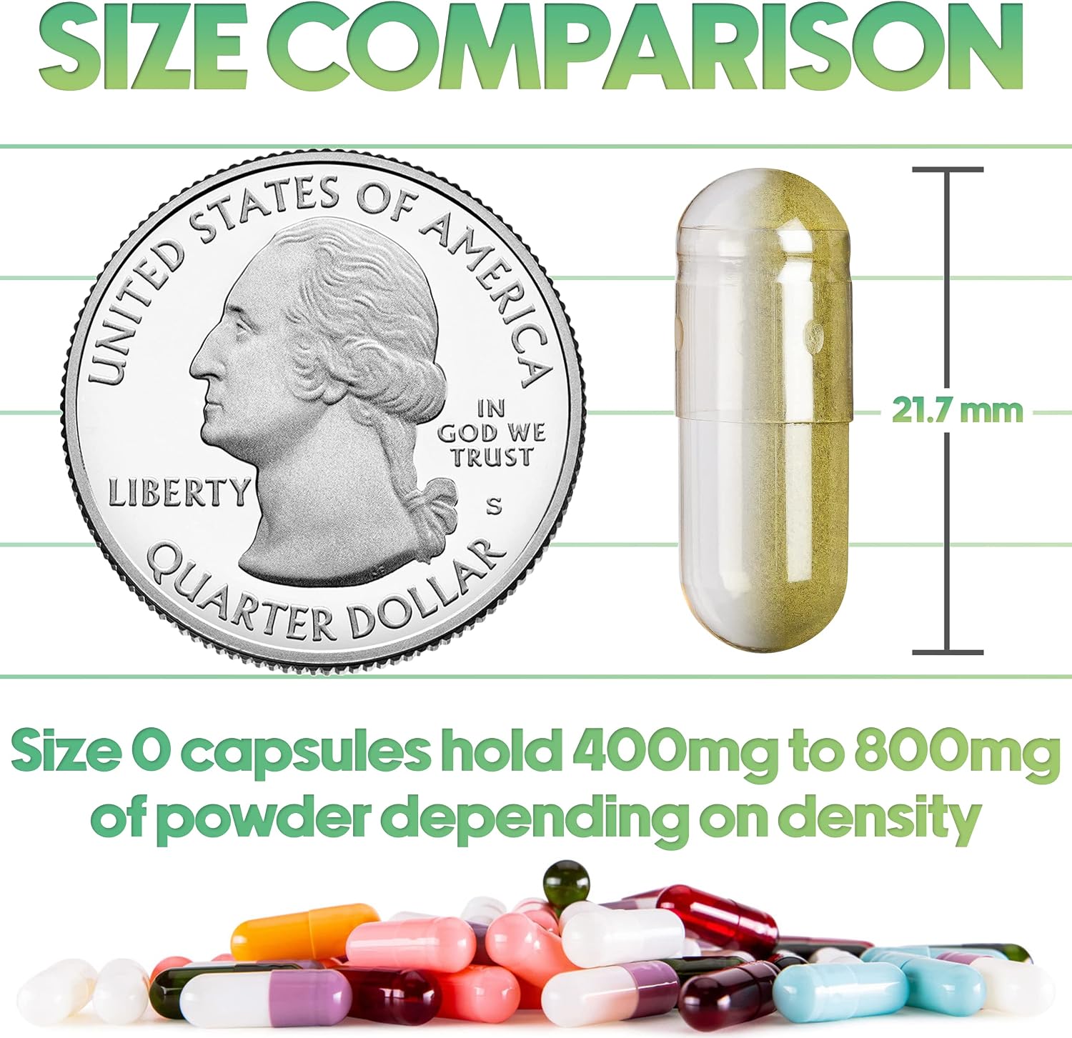 XPRS Nutra Size 0 Empty Capsules - 500 Count Empty Gelatine Capsules - Pills DIY Capsule Filling - Pure Bovine Pill Gel Caps for Do-It-Yourself Supplements (Blue) - görsel 2