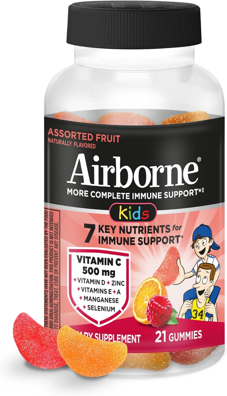 Airborne Kids Immune Support Gummies, Assorted Fruit Flavour, 21 Pack - görsel 1