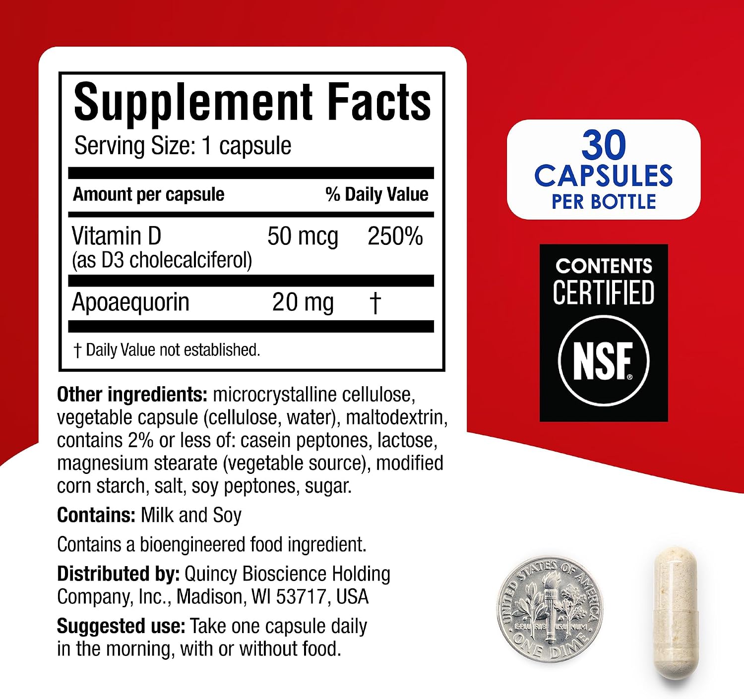 Prevagen Extra Strength – 30 Capsules (1 Month Supply) – Brain Supplement with Apoaequorin and Vitamin D3 - görsel 6