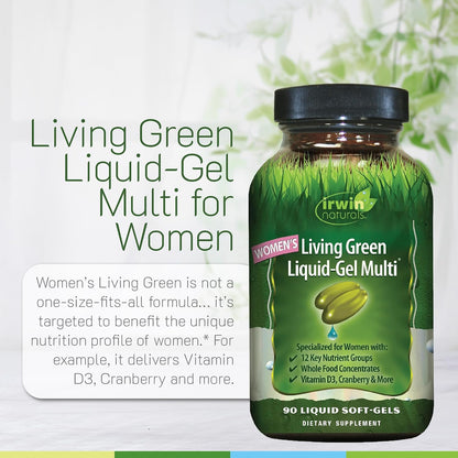Irwin Naturals Living Green Liquid-Gel Multi for Women - 90 Liquid Softgels