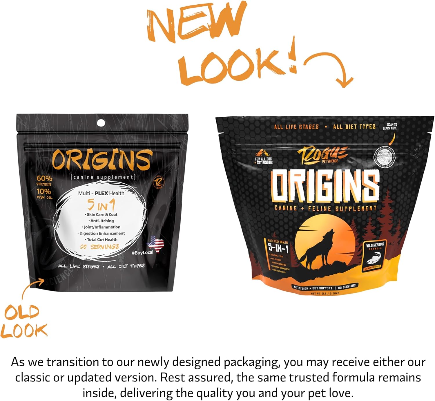 Origins 5-in-1 Dog Supplement - Powdered Food Topper with Natural Omega 3 Fish Oil (2.27 kg) - görsel 2
