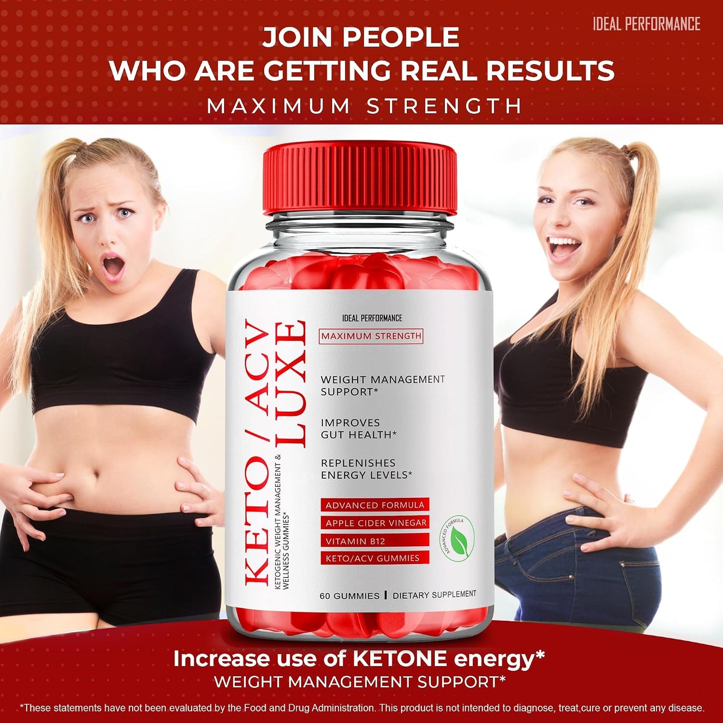 Keto Luxe + Gummies, Keto Luxe ACV Keto Supplement Gummies - Maximum Strength, Keto+ ACV Gummies, All Natural Support Formula, 3 Pack - görsel 7