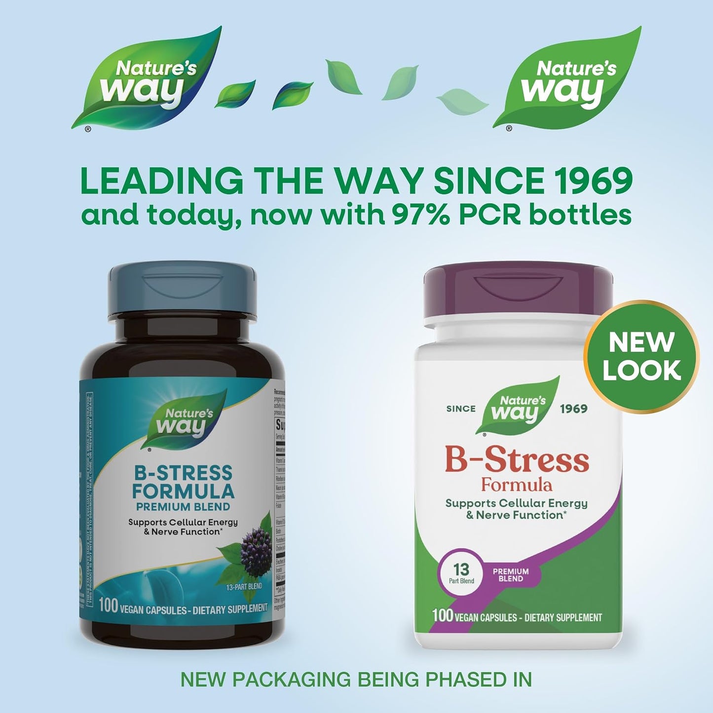 Nature's Way B-Stress Formula, Supports Energy & Nerve Function, with Vitamins C, B12, B6 & More, Gluten Free, 100 Vegan Capsules - görsel 2