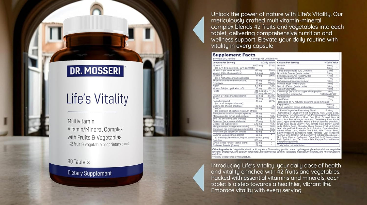 Life's Vitality Vegan Multivitamin – Non-GM with 42 Fruits & Vegetables and Vitamin D, 90 Tablets - görsel 6