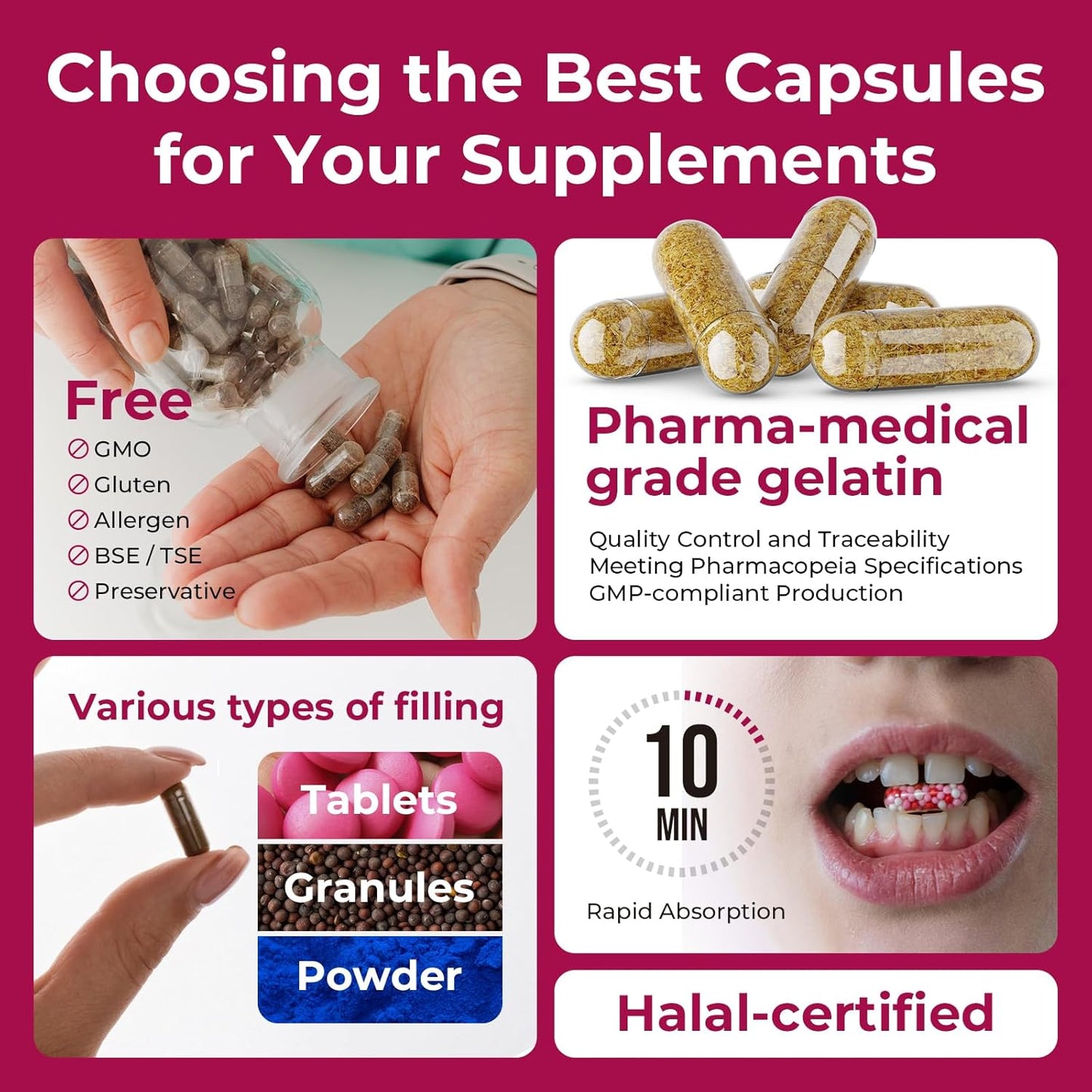 ATLEMISME Empty Gelatine Capsules Size 0 - Clear Empty Capsules 500 Count - Kosher and Halal Pure Gelatine Capsules - DIY Powder Filling - görsel 6