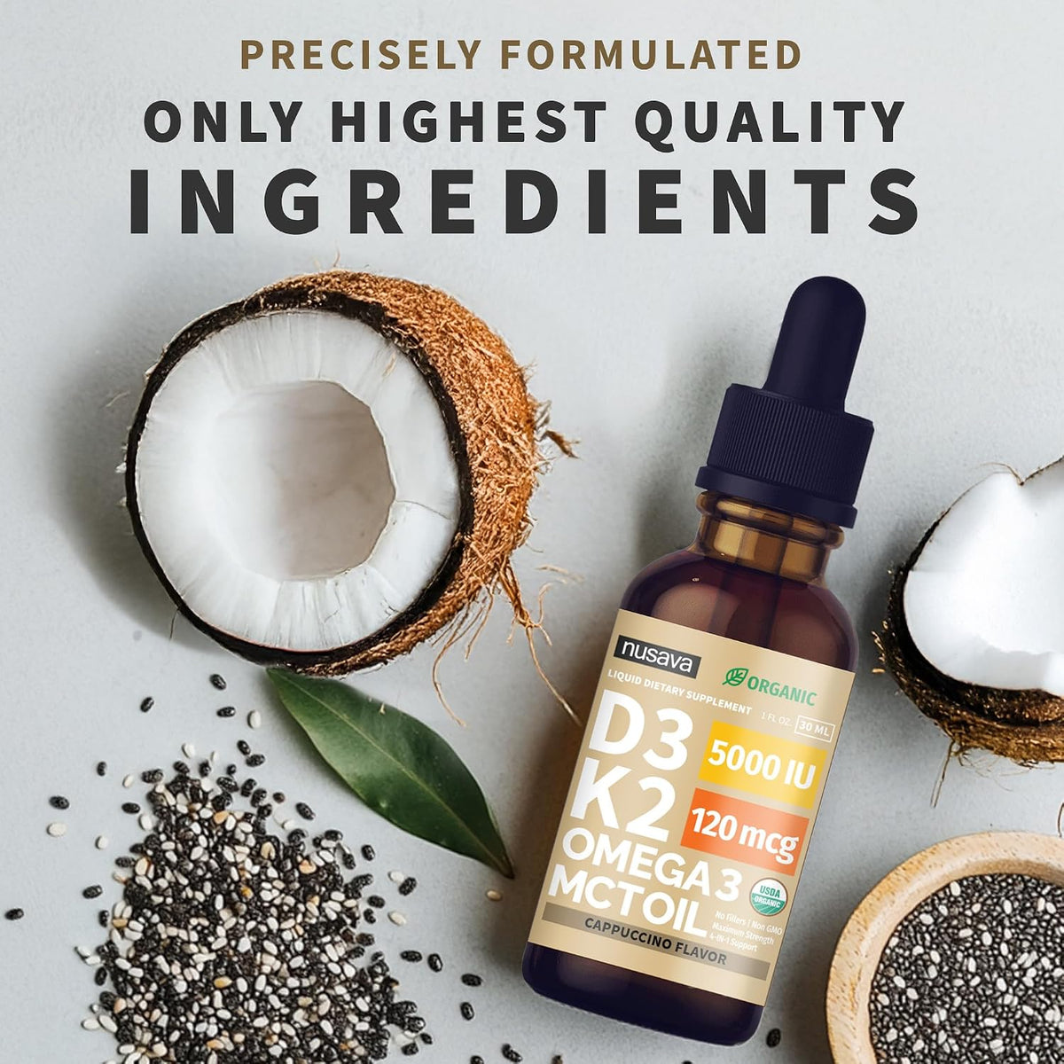 NUSAVA Organic Vitamin D3 K2 Drops with MCT – Immune Function: Vitamin D3 plays a role in supporting normal immune – Image 7