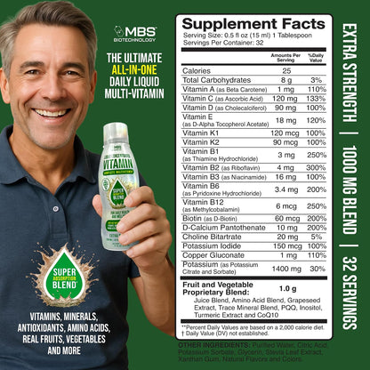 Liquid Multivitamin for Adults – Complete High-Absorption Daily Vitamin with Superfoods, CoQ10, B-Complex, Turmeric & PQQ – – Image 2
