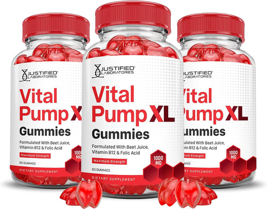 Justified Laboratories Vital Pump XL Performance Gummies (3 Pack, 180 Count) – Image 1