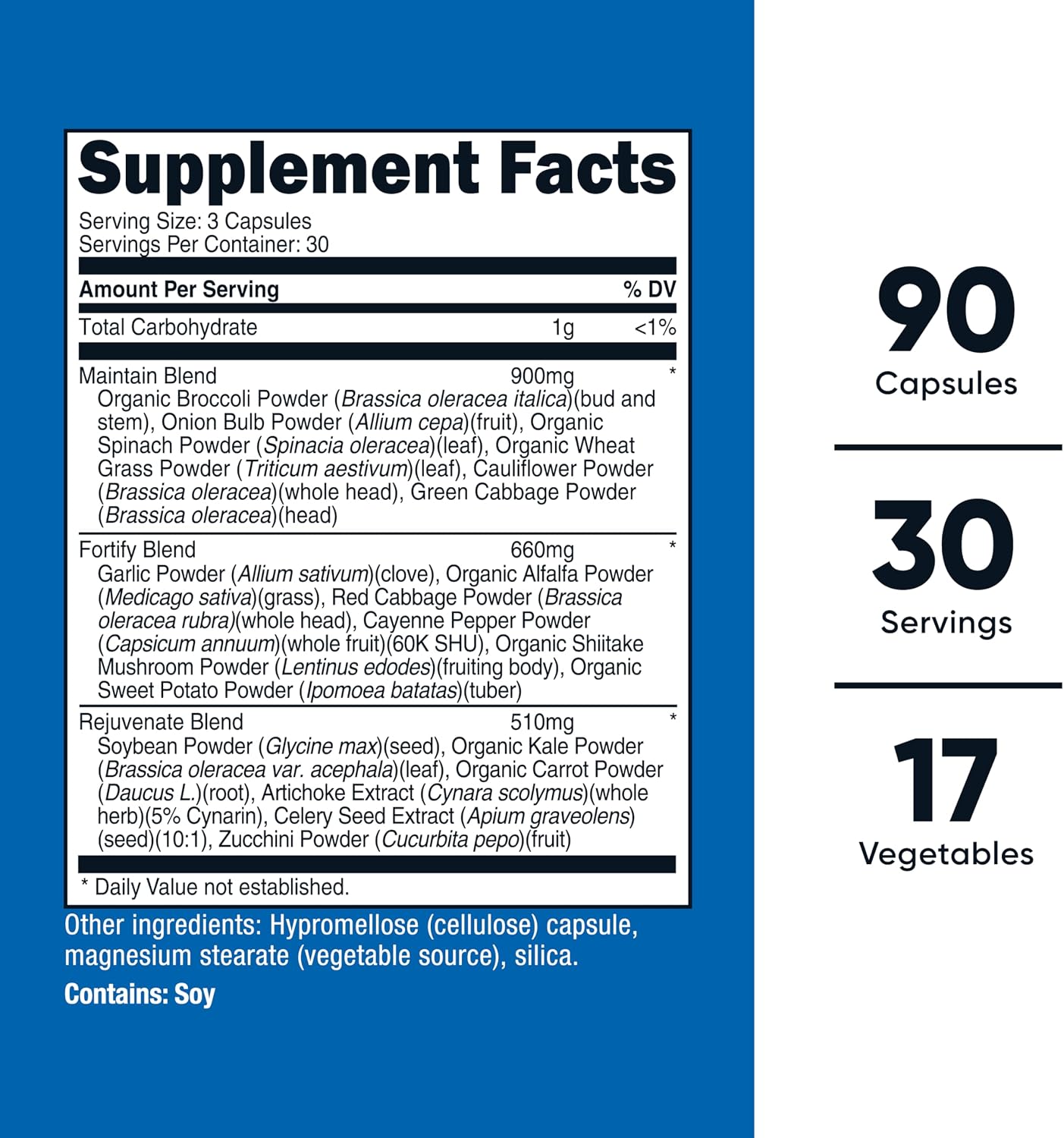 Nutricost Daily Vegetables 90 Capsules (30 Servings) – 17 Vegetable Blend - görsel 2