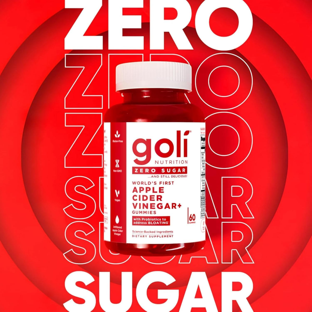 Goli Zero Sugar Apple Cider Vinegar Gummies – Apple Cider Vinegar: Made from raw, unfiltered ACV powder. – Image 4