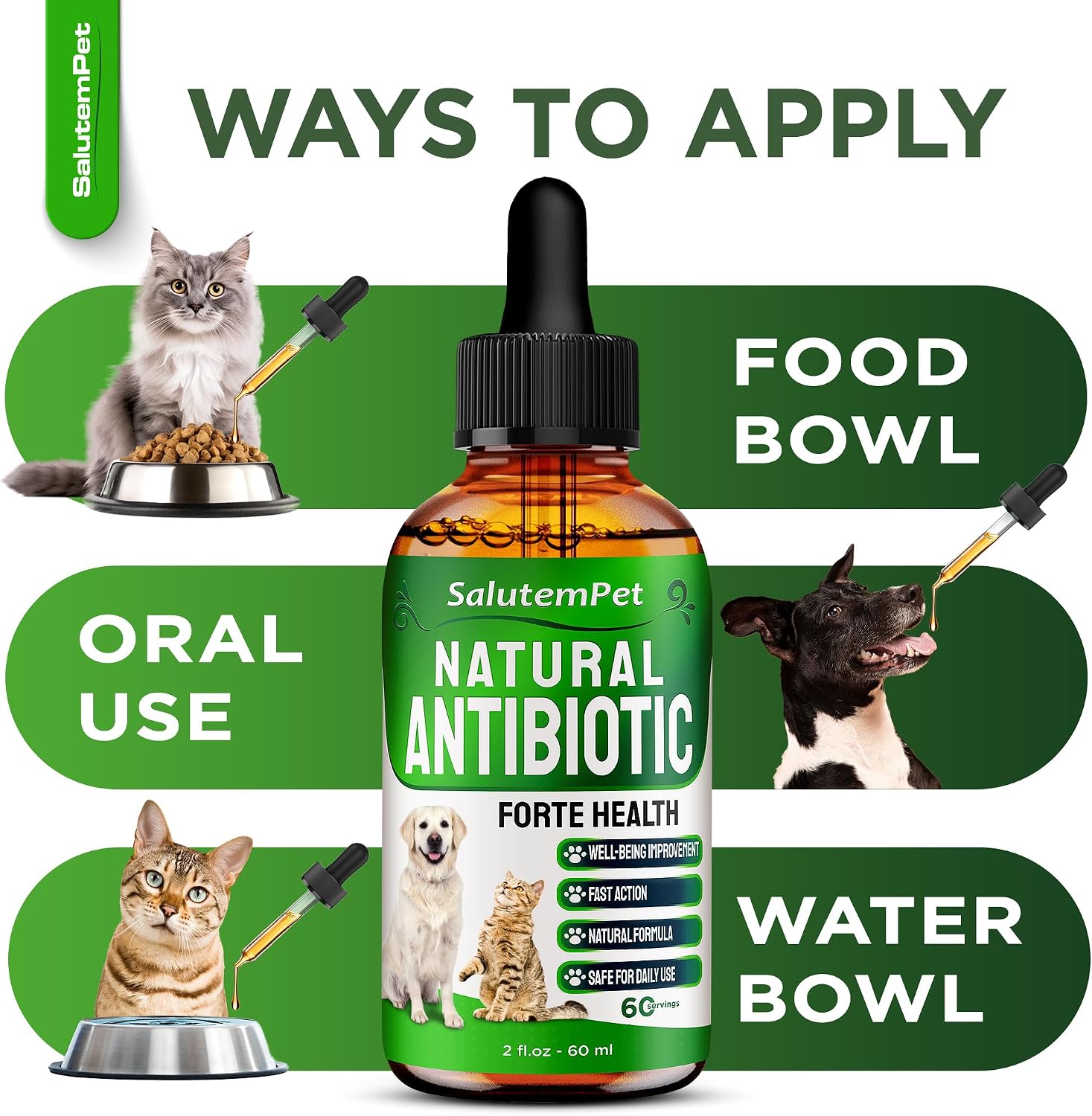 Natural Antibiotics for Dogs to Help with Allergies and UTIs | Kennel Cough Remedy for Dogs | Infection Support for Cats | Herbal Supplement Great for All Breeds and Ages | 60 mL - görsel 6
