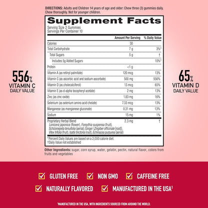 Airborne Kids Immune Support Gummies, Assorted Fruit Flavour, 21 Pack