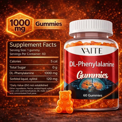 DL-Phenylalanine 1000mg Gummies – Dual-Action Amino Acid Support – 60 Chewables – Image 3