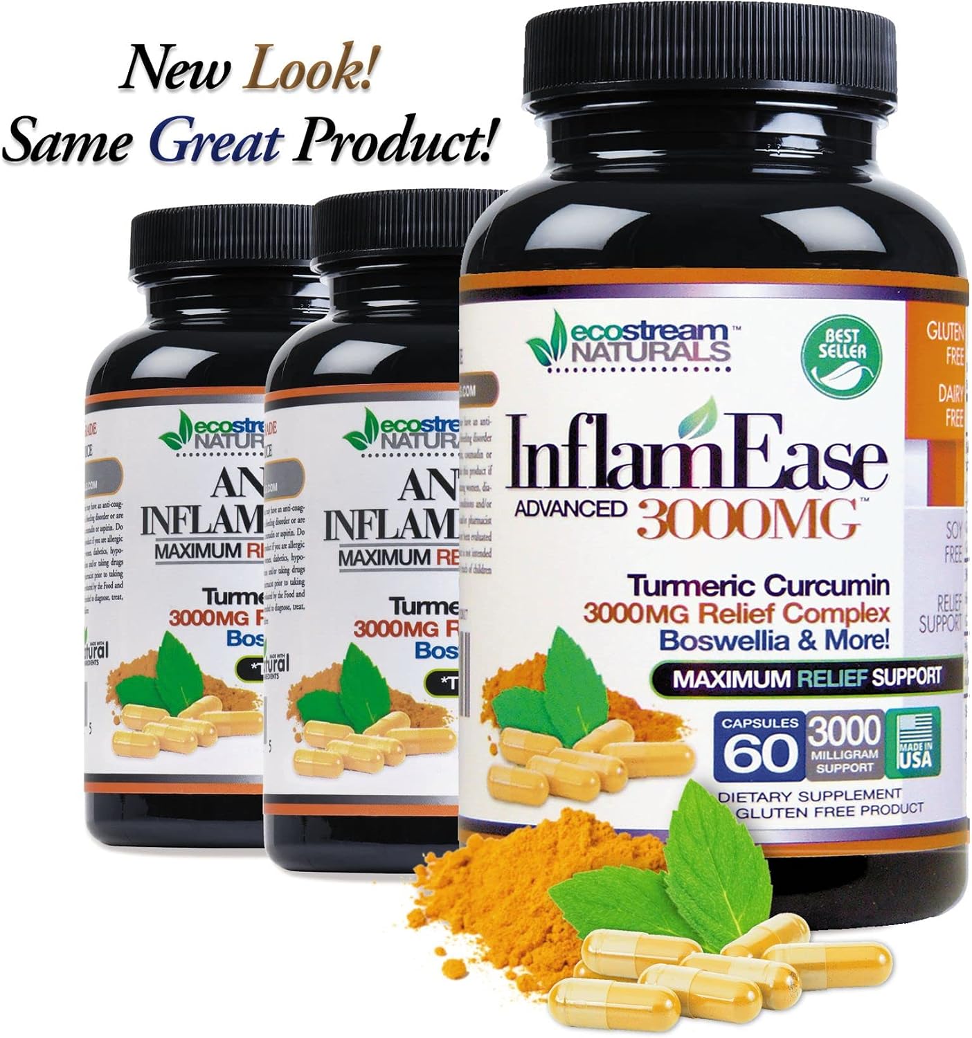 InflamEase with Turmeric, Curcumin, Enzymes and Boswellia - Vegetarian - görsel 2