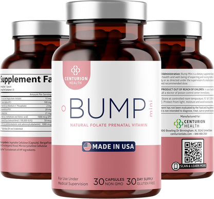 Centurion Health Bump Mini Complete Prenatal Vitamins for Women's with Folate, Choline, Carbonyl Iron, Zinc, Vitamin D3 and – Image 1