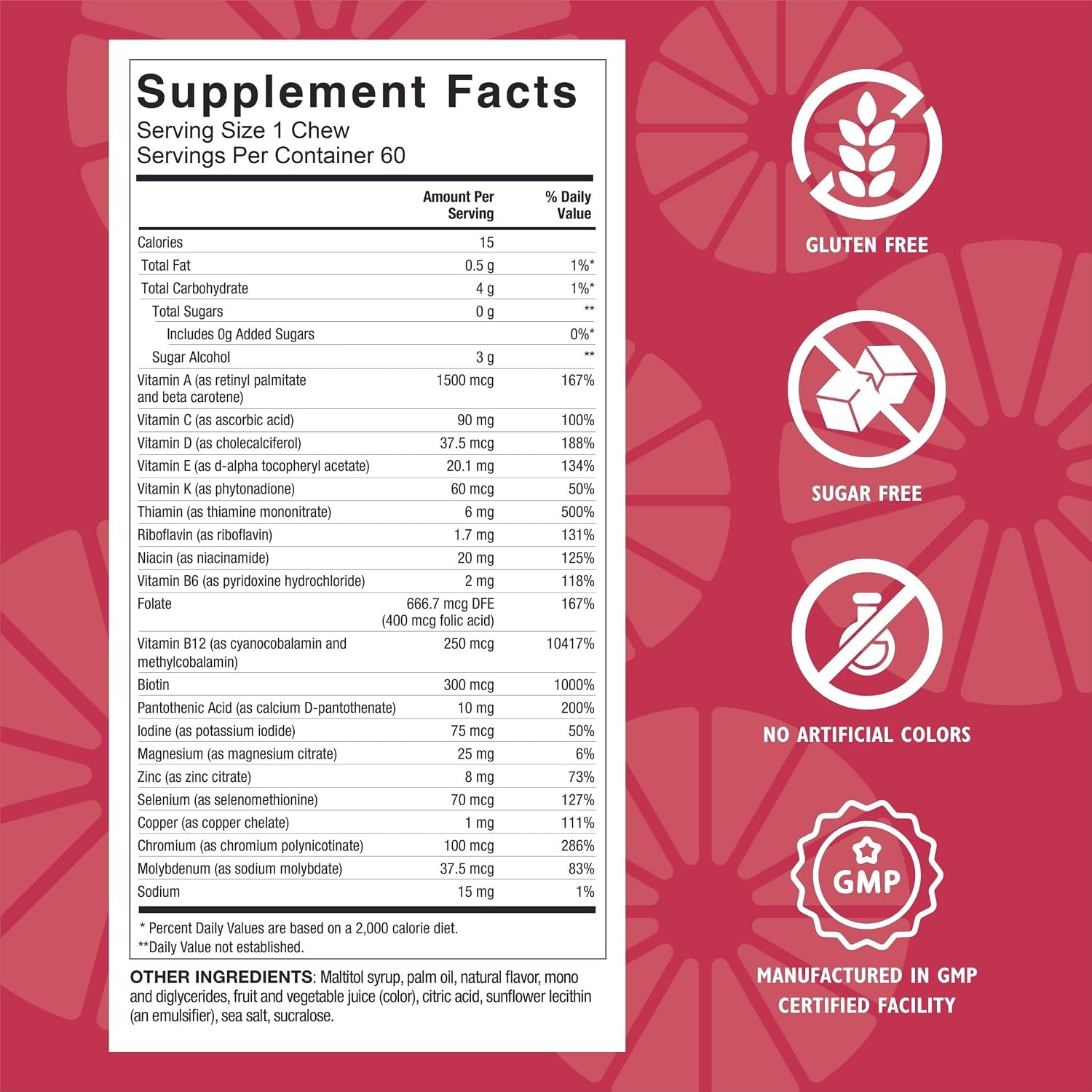 Celebrate Vitamins Bariatric Multivitamin Soft Chews - Essential Vitamins & Minerals, Sugar & Gluten free - Gastric Bypass & Sleeve Gastrectomy Supplement - Cherry (180ct) - görsel 3
