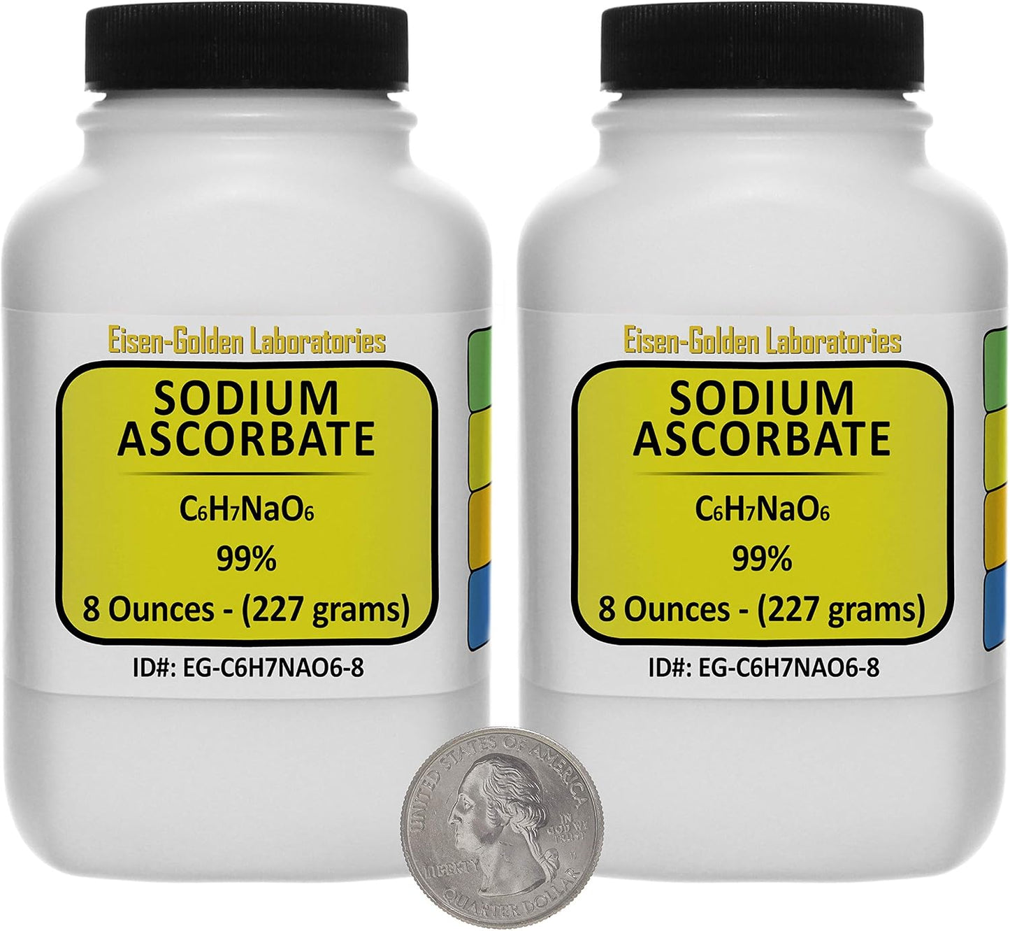Sodium Ascorbate [C6H7NaO6] 99% USP Food Grade Powder - 454 g (1 lb) (Two Bottles) - görsel 1
