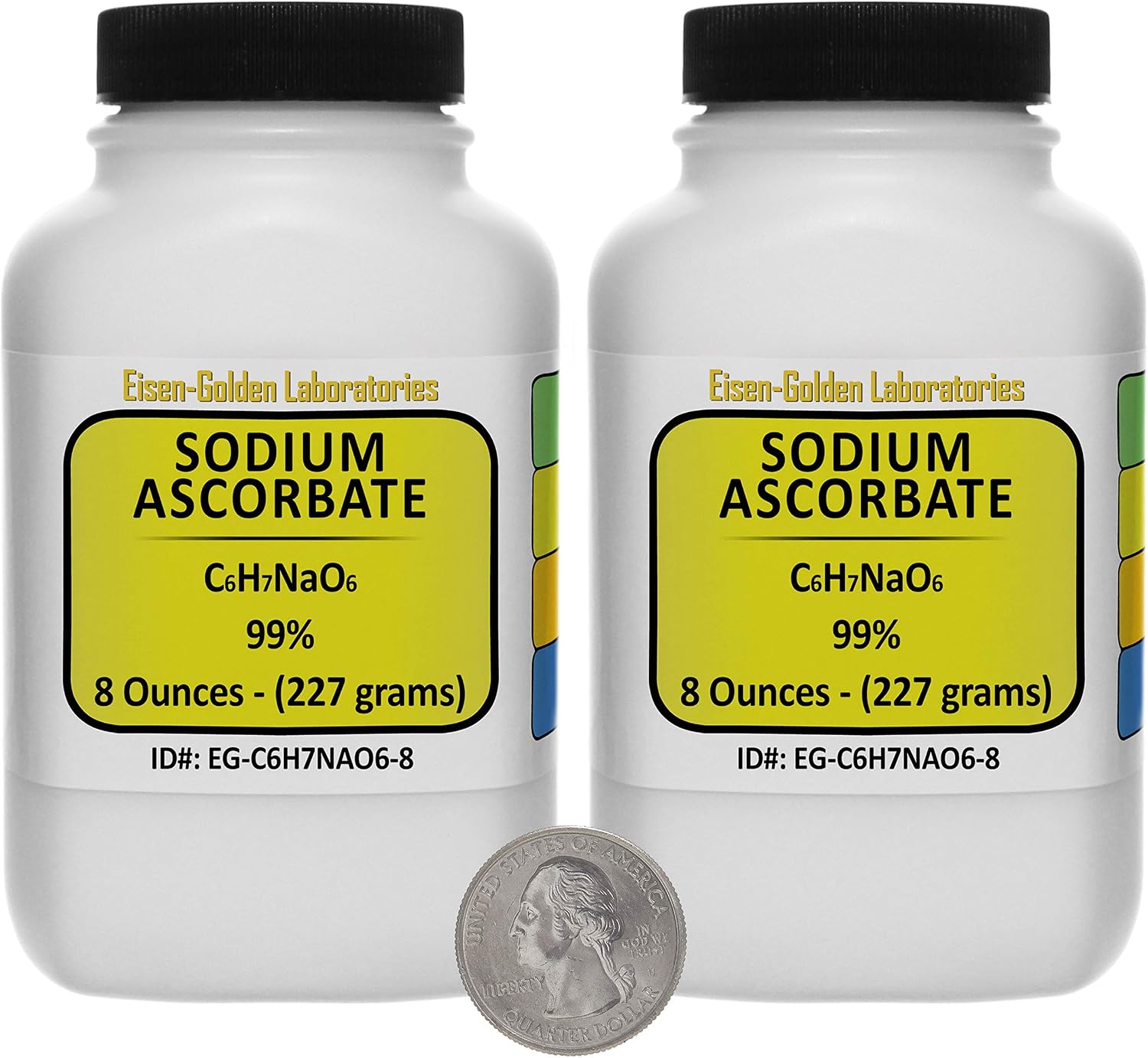 Sodium Ascorbate [C6H7NaO6] 99% USP Food Grade Powder - 454 g (1 lb) (Two Bottles) - görsel 1