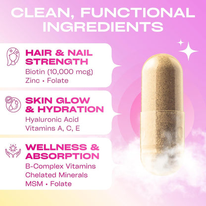 GOBIOTIX Hair, Skin & Nails Vitamins for – The formula packs 28 active ingredients, including vitamins A, C, D, E, – Image 4