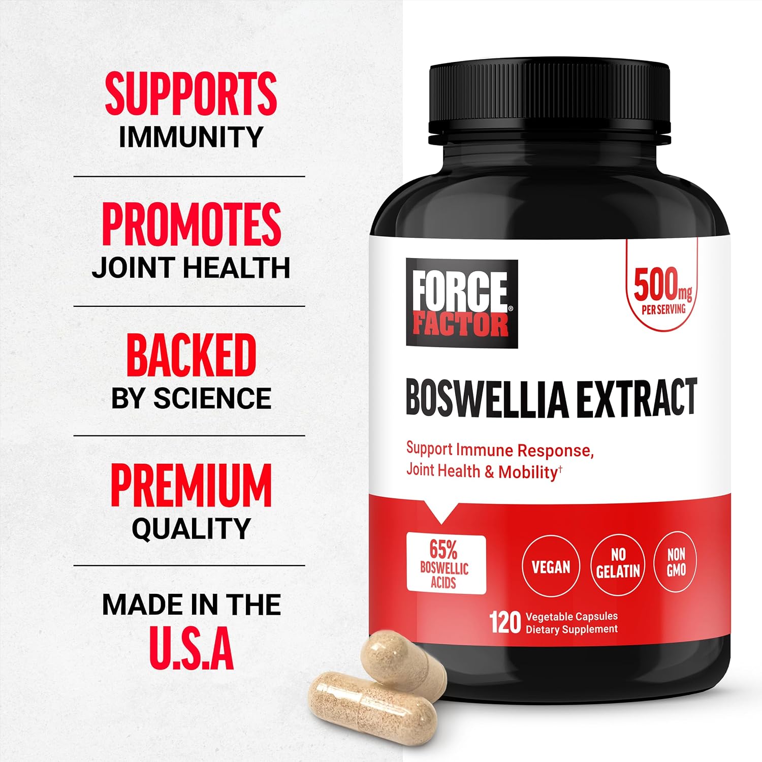 Force Factor Boswellia Extract Capsules – Immune & Joint Support, 120 Count - görsel 2