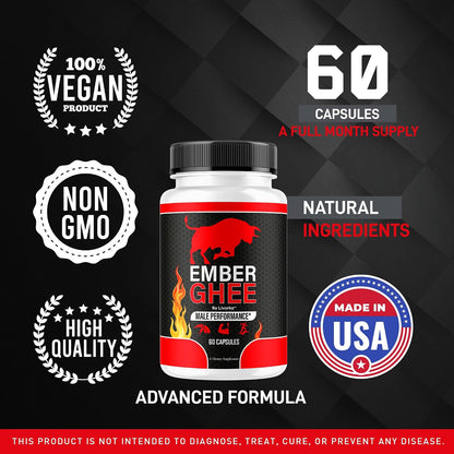 Ember Ghee Pills for Men – Premium All-Natural Multivitamin Supplement (300 Capsules) – Image 4