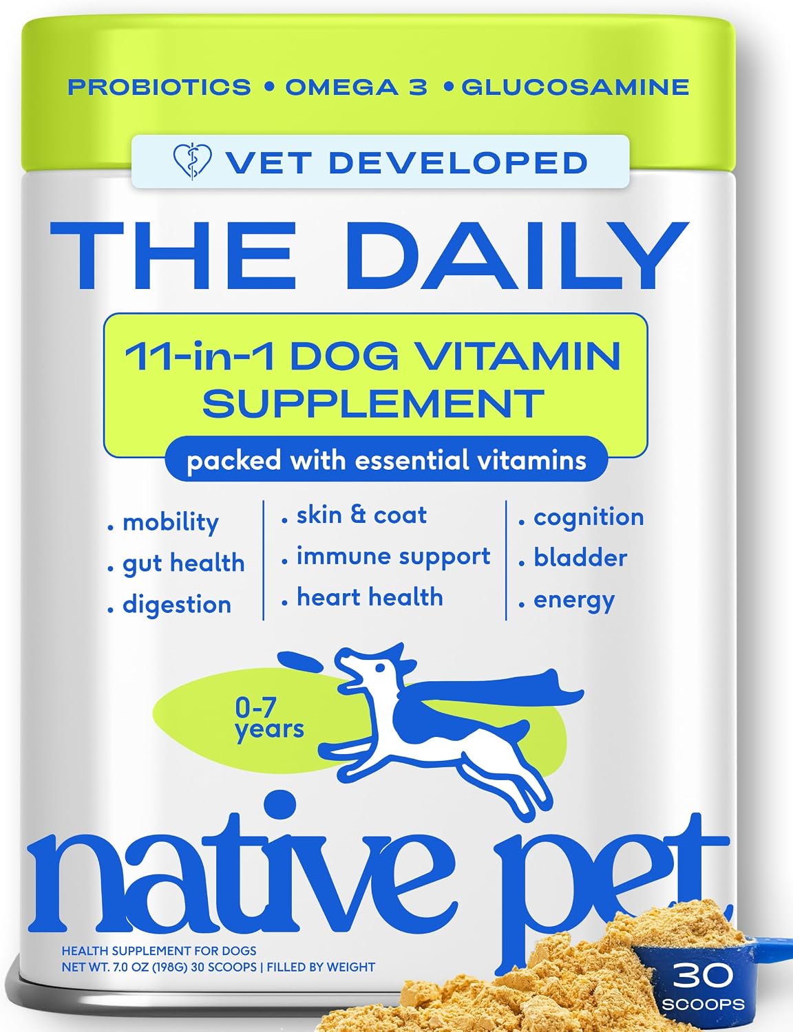 Native Pet The Daily: 11-in-1 Dog Multivitamin Powder for Aussie Dogs - görsel 1