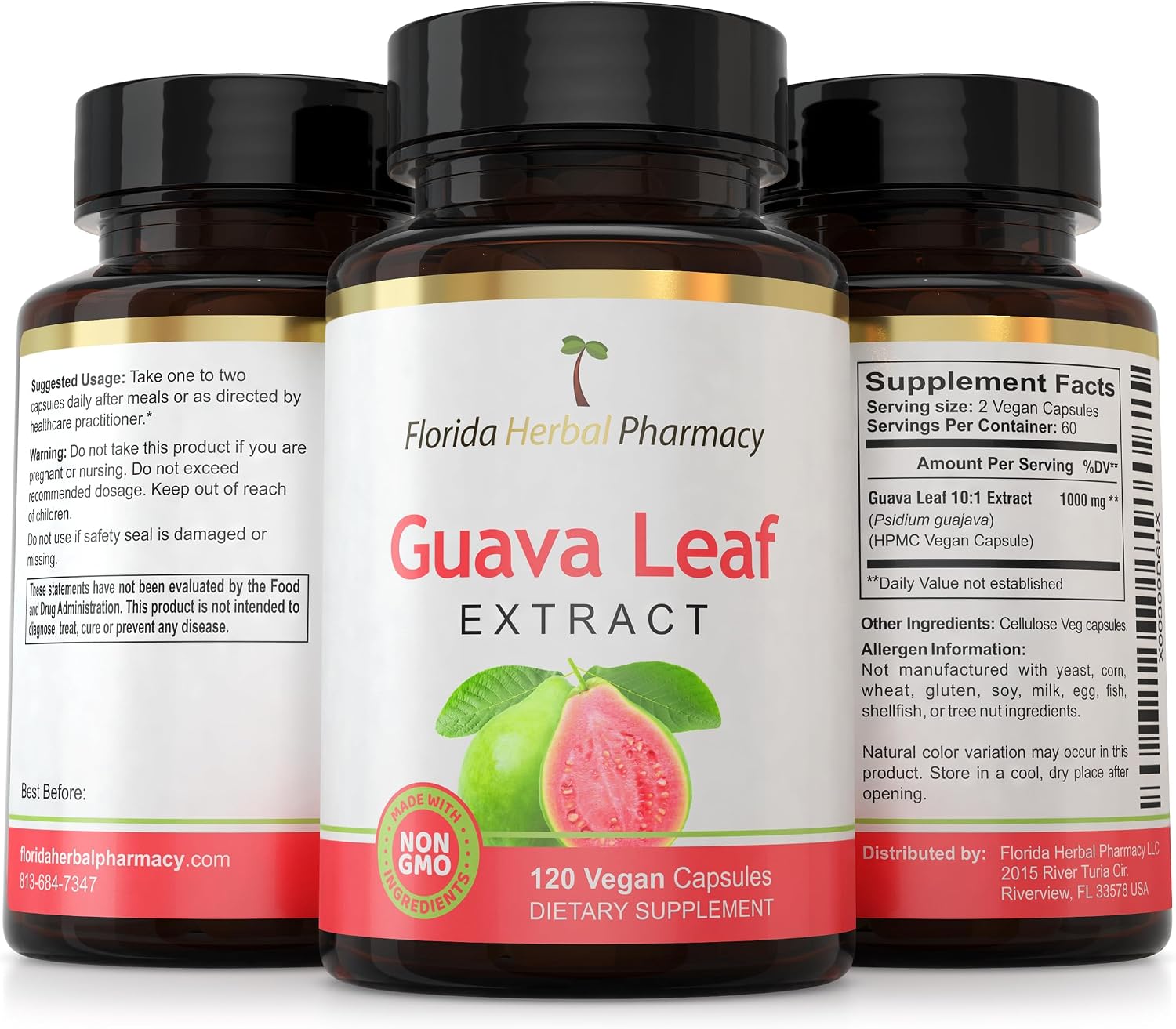 Guava Leaf Extract Supplement Capsules 10:1 (120 Capsules), Two Months Supply - görsel 4