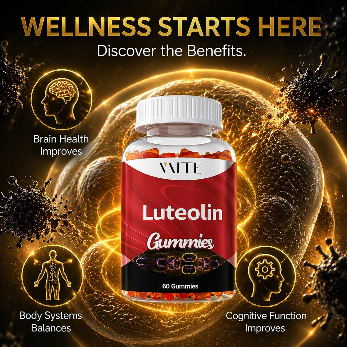 Luteolin 100mg Supplement - Vegan, Non-GM, – Mood enhancement: Some research suggests luteolin supports a balanced – Image 2