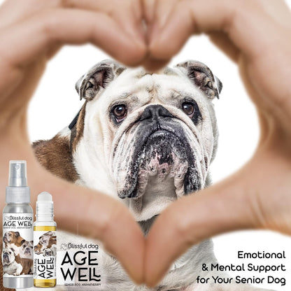 The Blissful Dog Bulldog Age Well Dog Aromatherapy Roll-On Bottle for Your Dog's Peaceful Ageing