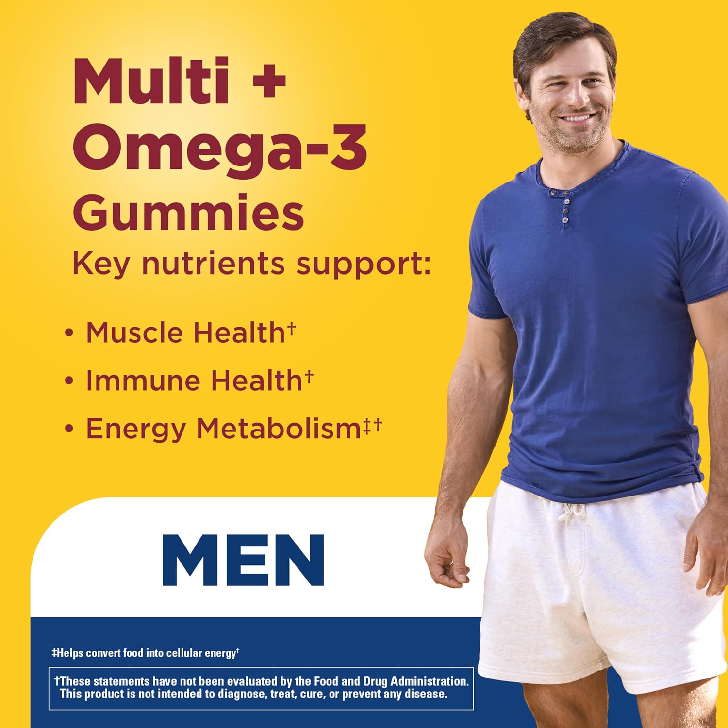 Nature Made Men's Multivitamin Gummies with Omega-3, 150 Count - görsel 3