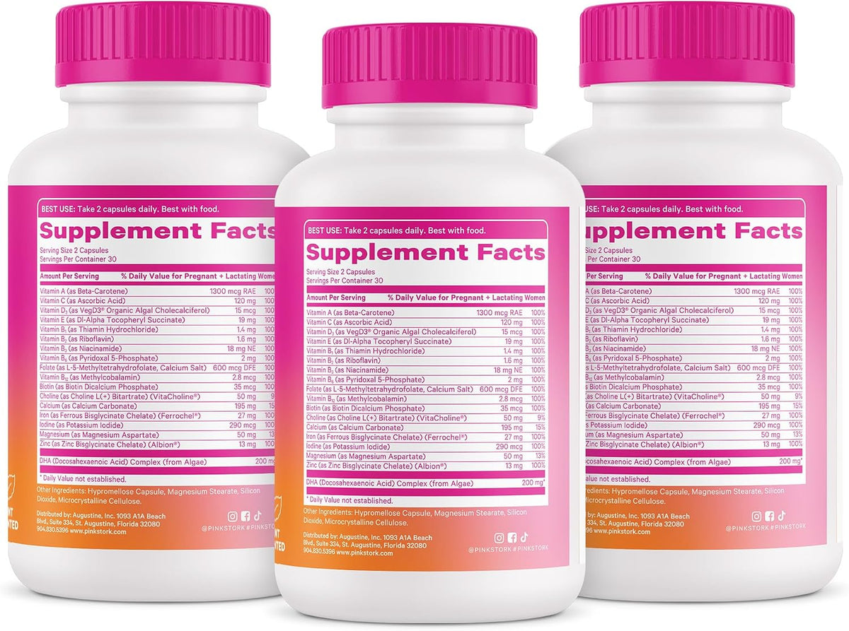 Pink Stork Total Prenatal Vitamins with DHA - Mint, 3 Month Supply – Image 7