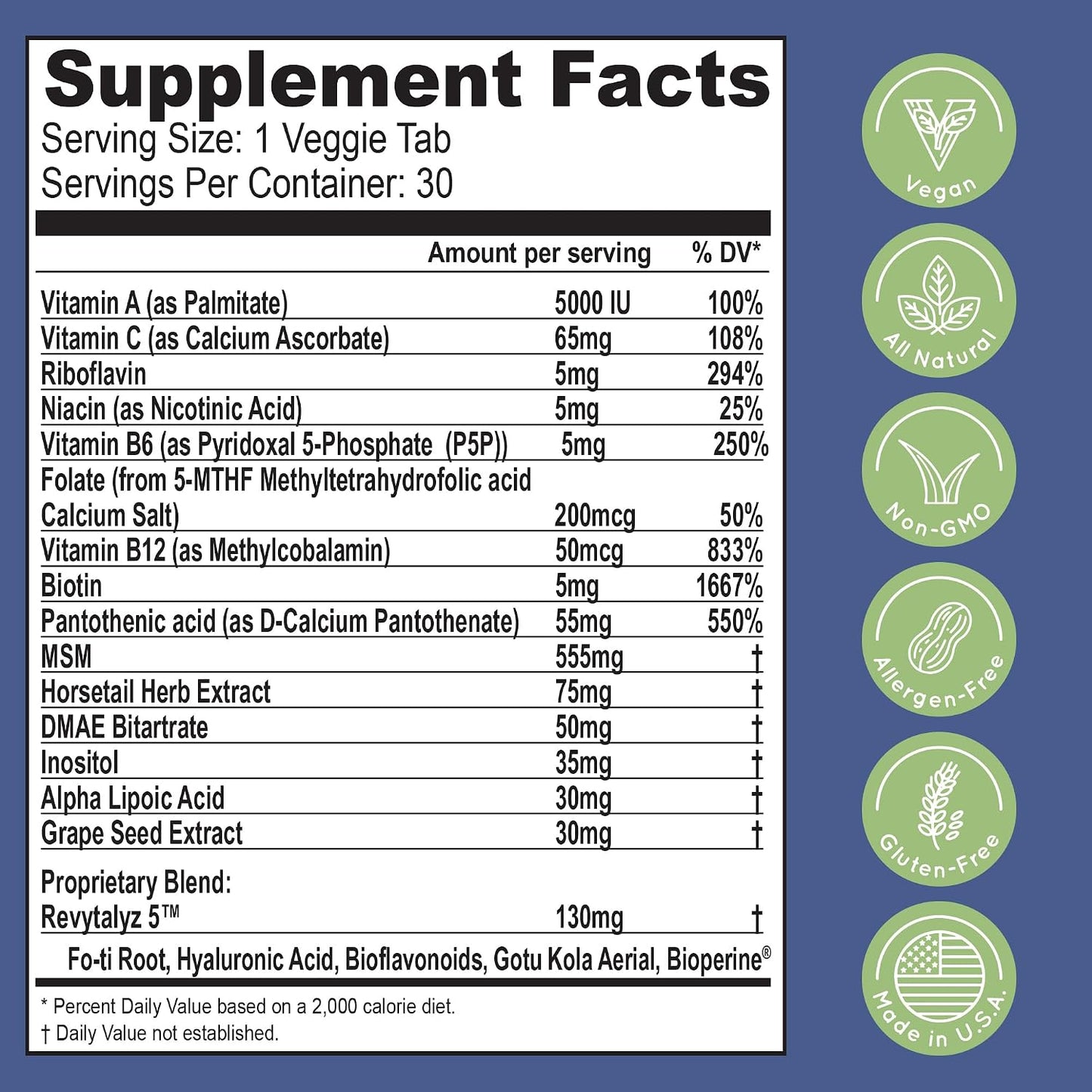 Essential Source Biotin 5000 mcg - Hair, Skin & Nails Vitamins for Women and Men - 30 Tablets - görsel 5