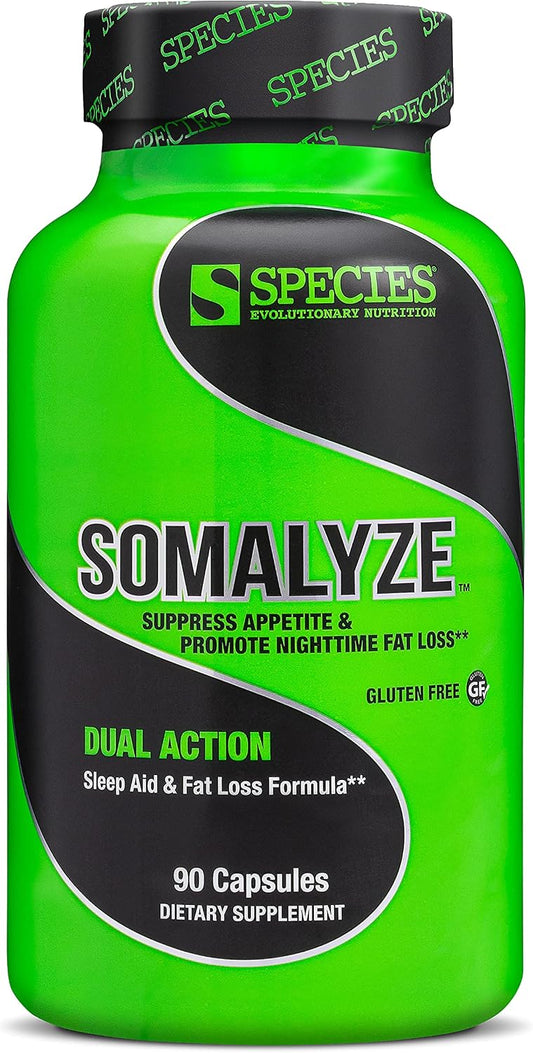 Species Nutrition Somalyze Stimulant Free, Appetite Suppressant with GABA and Melatonin, Gluten free Caps, 90 Capsules – Image 1