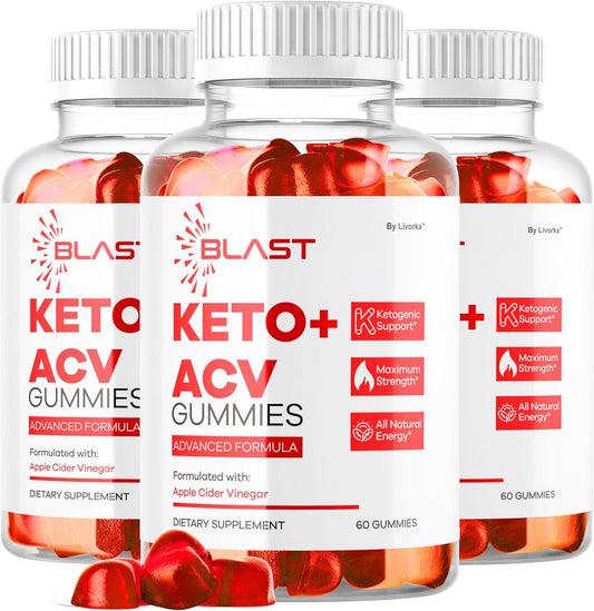 (3 Pack) Blast Keto ACV Gummies – Apple – Convenient Gummy Form: No need to measure liquids or put up with the – Image 1