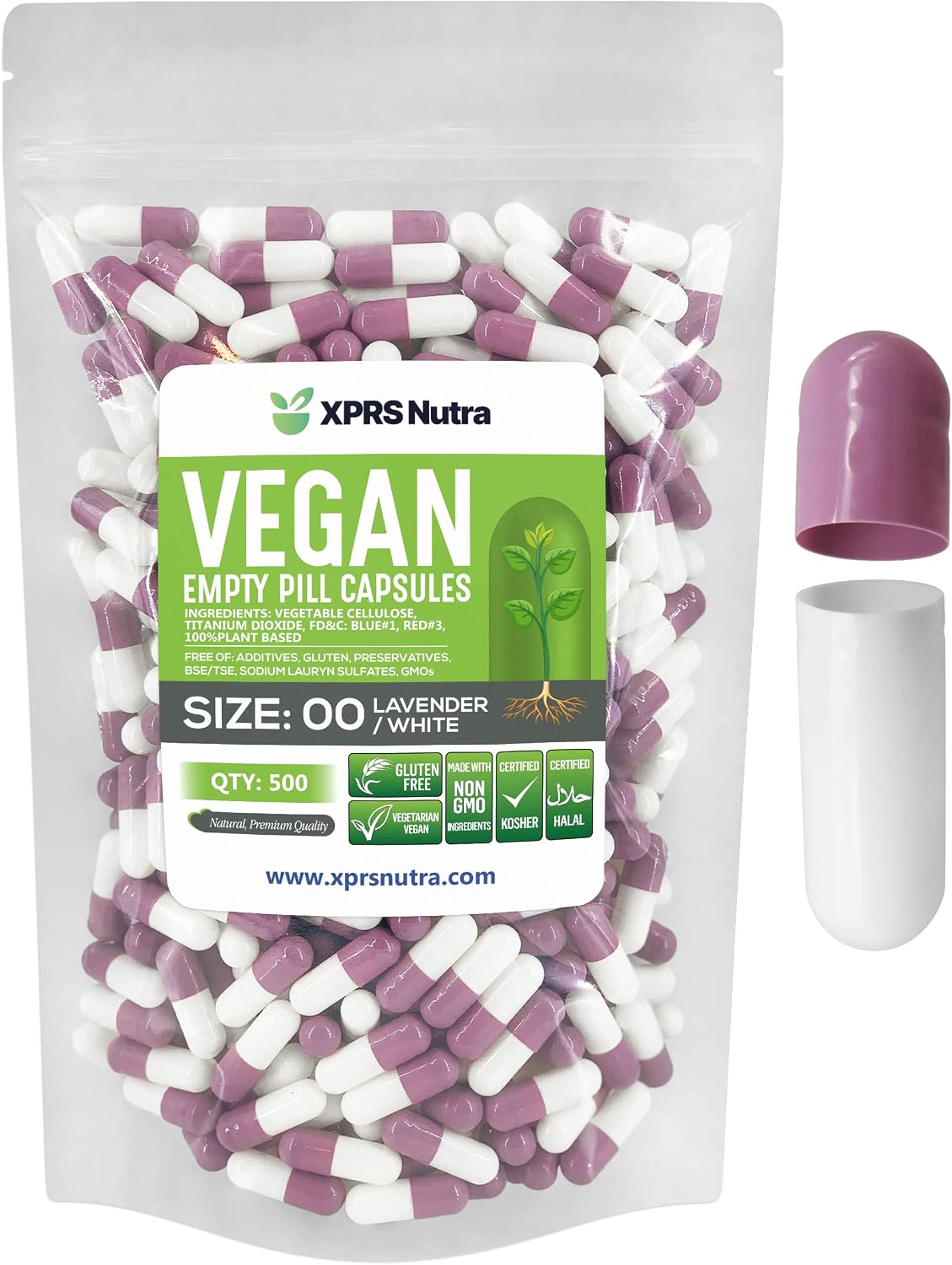 XPRS Nutra Size 00 Empty Capsules - 500 Count - Empty Vegan Capsules - DIY Pill Capsules (Pink) - görsel 9